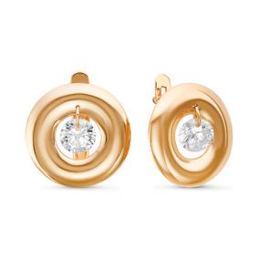 Золотые серьги КЮЗ Del'ta D127111 с фианитом D127111 фото