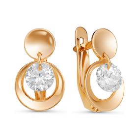 Золотые серьги КЮЗ Del'ta D127116 с фианитом D127116 фото