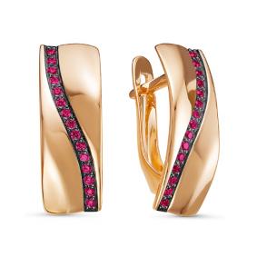 Золотые серьги КЮЗ Del'ta D127128 с кварцем D127128 фото