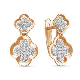 Золотые серьги КЮЗ Del'ta D127147 с фианитом D127147 фото