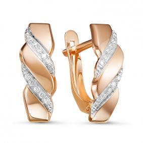 Золотые серьги КЮЗ Del'ta D127178 с фианитом D127178 фото