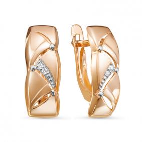 Золотые серьги КЮЗ Del'ta D127179 с фианитом D127179 фото