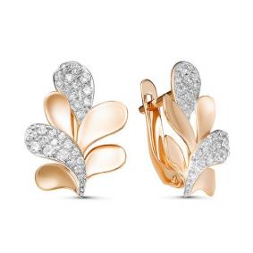 Золотые серьги КЮЗ Del'ta D127243 с фианитом D127243 фото