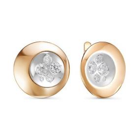 Золотые серьги КЮЗ Del'ta D127349 с фианитом D127349 фото