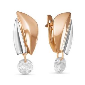 Золотые серьги КЮЗ Del'ta D127426 с фианитом D127426 фото