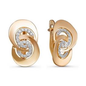 Золотые серьги КЮЗ Del'ta D127514 с фианитом D127514 фото