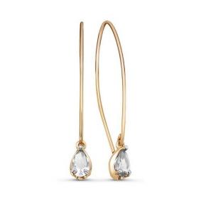 Золотые серьги КЮЗ Del'ta D127558 с фианитом D127558 фото