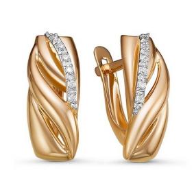 Золотые серьги КЮЗ Del'ta D127724 с фианитом D127724 фото