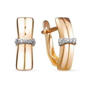 Золотые серьги КЮЗ Del'ta D127757 с фианитом D127757 фото