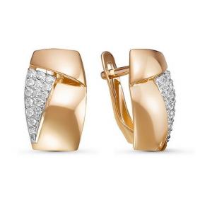 Золотые серьги КЮЗ Del'ta D127758 с фианитом D127758 фото