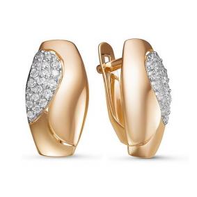 Золотые серьги КЮЗ Del'ta D127759 с фианитом D127759 фото