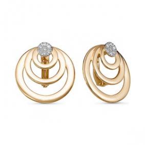 Золотые серьги КЮЗ Del'ta D127808 с фианитом D127808 фото