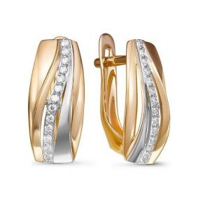 Золотые серьги КЮЗ Del'ta D127894 с фианитом D127894 фото