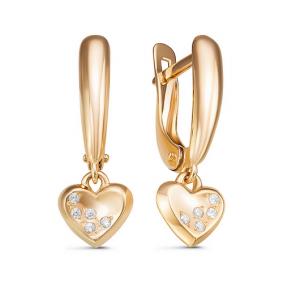 Золотые серьги КЮЗ Del'ta D127907 с фианитом D127907 фото