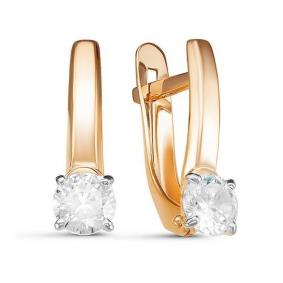 Золотые серьги КЮЗ Del'ta D127912 с фианитом D127912 фото