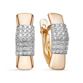 Золотые серьги КЮЗ Del'ta D127933 с фианитом D127933 фото