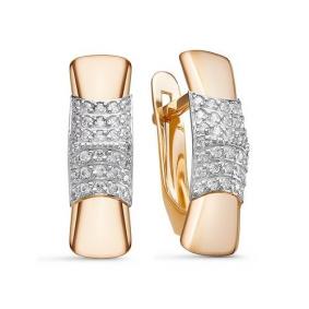 Золотые серьги КЮЗ Del'ta D127989 с фианитом D127989 фото