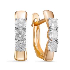 Золотые серьги КЮЗ Del'ta D127991 с фианитом D127991 фото