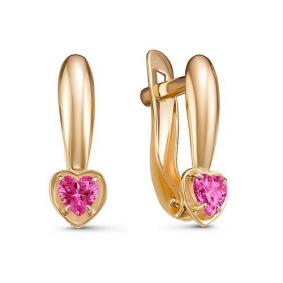 Золотые серьги КЮЗ Del'ta D128059 с кварцем D128059 фото