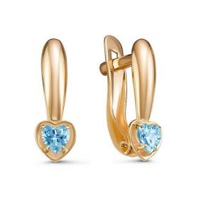 Золотые серьги КЮЗ Del'ta D128061 с фианитом D128061 фото