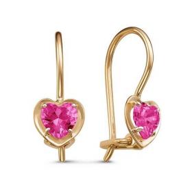 Золотые серьги КЮЗ Del'ta D128063 с кварцем D128063 фото