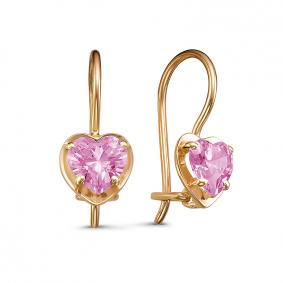 Золотые серьги КЮЗ Del'ta D128068 с фианитом D128068 фото