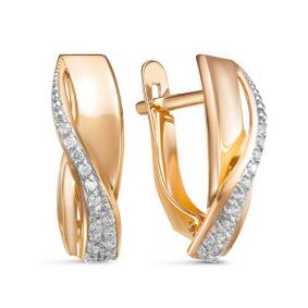 Золотые серьги КЮЗ Del'ta D128296 с фианитом D128296 фото