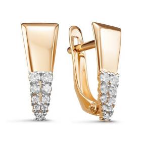 Золотые серьги КЮЗ Del'ta D128427 с фианитом D128427 фото