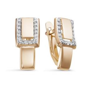 Золотые серьги КЮЗ Del'ta D128451 с фианитом D128451 фото