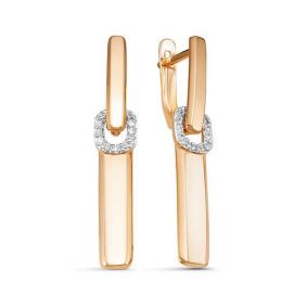 Золотые серьги КЮЗ Del'ta D128453 с фианитом D128453 фото