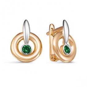 Золотые серьги КЮЗ Del'ta D128524/к с кварцем D128524/к фото