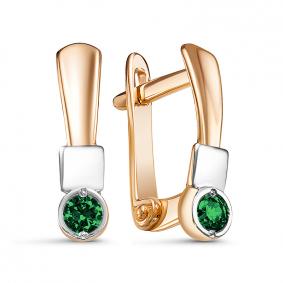 Золотые серьги КЮЗ Del'ta D128544 с кварцем D128544 фото