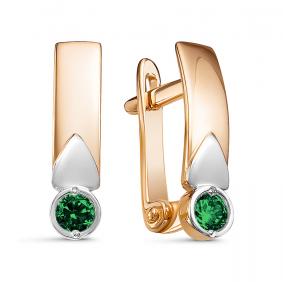 Золотые серьги КЮЗ Del'ta D128549 с кварцем D128549 фото