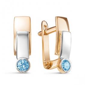 Золотые серьги КЮЗ Del'ta D128583/к с кварцем D128583/к фото