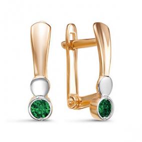 Золотые серьги КЮЗ Del'ta D128595/к с кварцем D128595/к фото