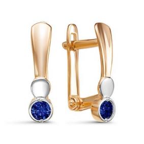 Золотые серьги КЮЗ Del'ta D128596 с фианитом D128596 фото