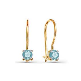 Золотые серьги КЮЗ Del'ta D128709 с фианитом D128709 фото