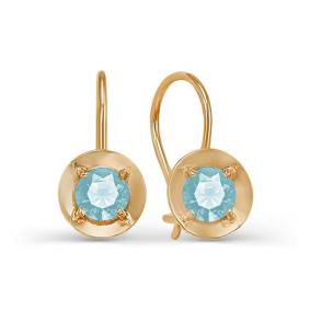 Золотые серьги КЮЗ Del'ta D128777 с фианитом D128777 фото