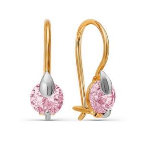 Золотые серьги КЮЗ Del'ta D128811 с фианитом D128811 фото