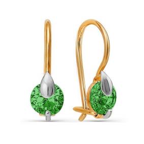 Золотые серьги КЮЗ Del'ta D128820 с фианитом D128820 фото