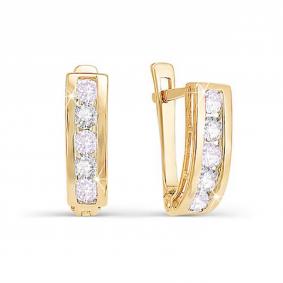 Серьги из лимонного золота КЮЗ Del'ta D128882 с фианитом D128882 фото
