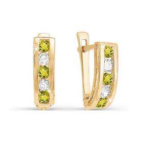 Золотые серьги КЮЗ Del'ta D128885 с фианитом D128885 фото