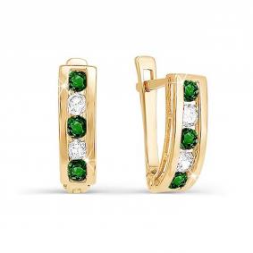 Золотые серьги КЮЗ Del'ta D128890 с фианитом D128890 фото