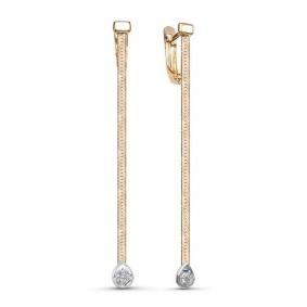 Золотые серьги КЮЗ Del'ta D128933 с фианитом D128933 фото