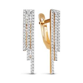 Золотые серьги КЮЗ Del'ta D129002 с фианитом D129002 фото