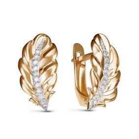 Золотые серьги КЮЗ Del'ta D129991 с фианитом D129991 фото