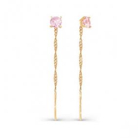 Золотые серьги КЮЗ Del'ta D140018 с фианитом D140018 фото