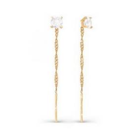 Золотые серьги КЮЗ Del'ta D140019 с фианитом D140019 фото