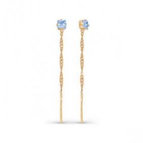 Золотые серьги КЮЗ Del'ta D140024 с фианитом D140024 фото