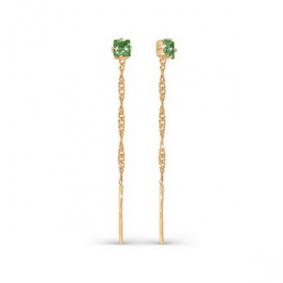 Золотые серьги КЮЗ Del'ta D140027 с фианитом D140027 фото